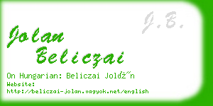 jolan beliczai business card